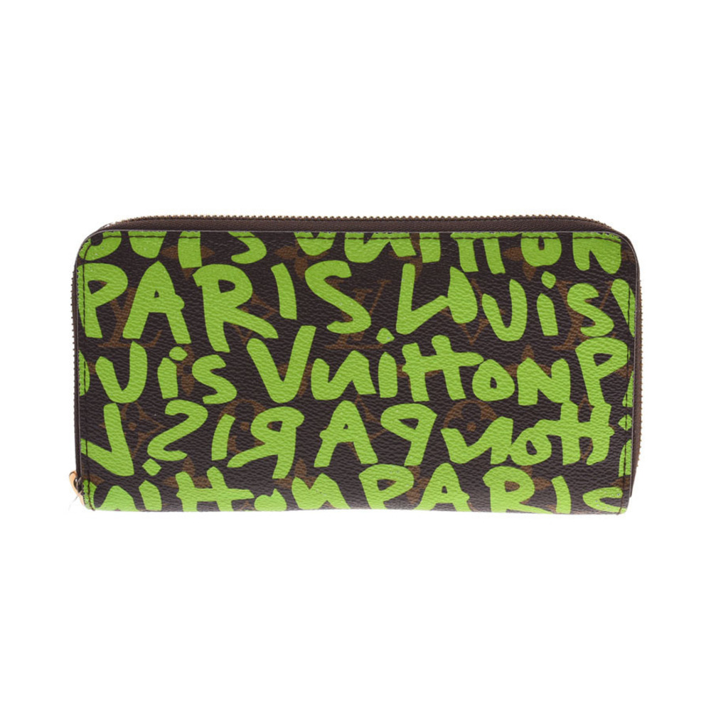 Louis Vuitton Graffiti Zippy Wallet Vert Leather Long
